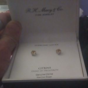 Sterling silver earrings citrine stones